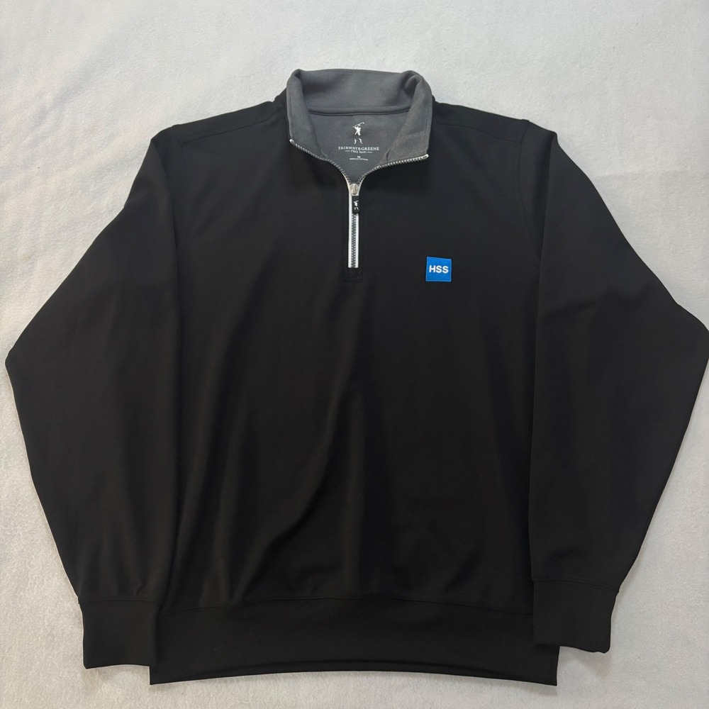 Fairway & Greene F&G Tech Mens Quarter Zip Golf Pullover Black HSS Logo Size M